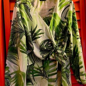 Alfani Tropical Palms Blouse